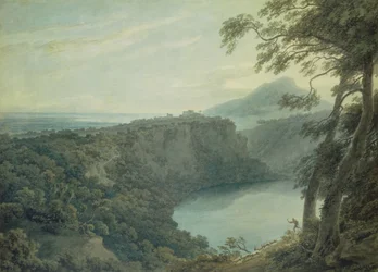 The Lake of Nemi and the Town of Genzano, 18th Century